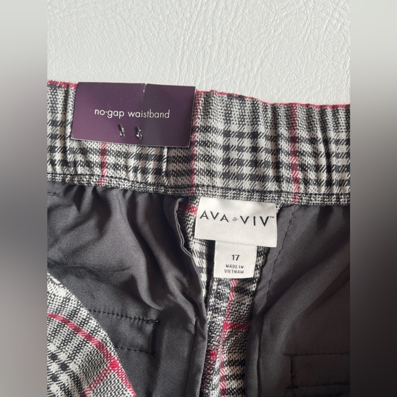 Ava & Viv Black and Gray Plaid Dress Pants Wide Leg sz 17 NWT - Picture 8 of 10